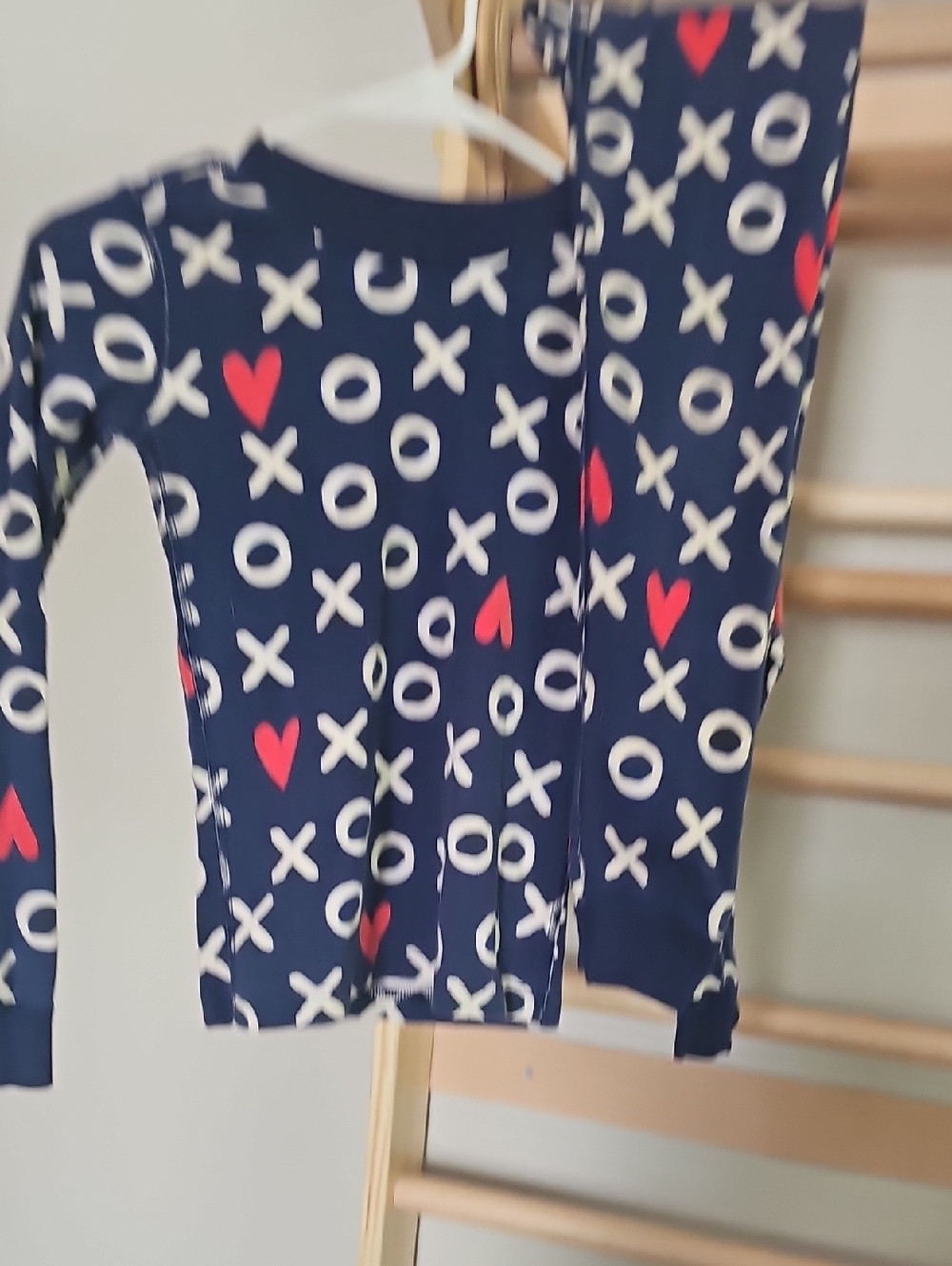 Hanna Andersson Navy XOXO & Red Heart Pajama Set